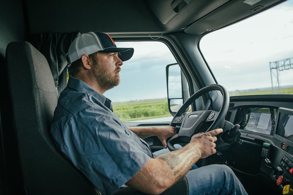 Driver in cab